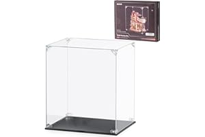 ROKR Vitrine en Acrylique 28,6x22,9x31,3cm (11,25"x9"x12,32) Protection Anti-Poussière Transparente pour Maquettes, Puzzles 3D et Figurines