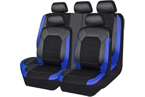 DELPOS Lot de housses de siège de voiture universelles pour Citroën C3/C3 Aircross/C3 Picasso/AirCross/C3 Pluriel Accessoires de voiture Noir Bleu