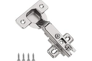 Furniware 2 pièces Recouvrante Charniere Porte Cuisine, angle d'ouverture 110 ° de Charniere Porte Placard charnière pour porte meuble de cuisine charnière de porte