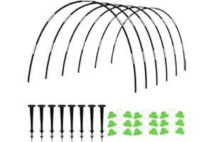 MQHUAYU Pflanztunnel Bögen, 36 Stück Folientunnel für Hochbeet, Gewächshausreifen für Hochbeete, Gartennetze, Reihenabdeckung (Schwarz-36 Stück)