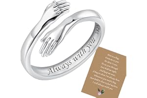 EHIHAS Hug Ring,925 Sterling Silver Hug Rings for Women Girls Adjustable s925 Silver Open Rings To My Daughter Granddaughter Hand Ring Jewelry for Gift Birthday