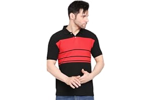 Scott International Men's Rich Cotton Regular Fit Striper Polo T-Shirt, T-Shirts for Men, Collar T Shirts for Men, Polo T Shi