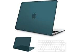NPUOLS Funda para 2023-2021 MacBook Pro 14 Pulgadas M3 A2918 A2992 / M2 A2779 / M1 A2442, Mate Plástico Dura Carcasa Funda Protectora Fina Resistente + Cubierta de Teclado TPU EU, Verde Azulado