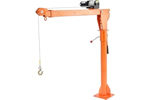VEVOR Grue de levage électrique pour camionnettes, 499 kg, grue montée sur attelage avec treuil électrique de 1587 kg, en acier, pivotante à 360°, pour levage de marchandise dans construction, usine