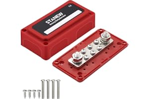 Stanew BusBar Gehäuse 300 A – Stromverteiler für robustes Modul DC 12V-48V mit M10 Stehbolzen M5 Schraubenklemmen Stromverteilungsblock