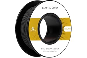 Abma Cord Filo Elastico 1mm x 10m Cordino Cordoncino Corda Elastica Tondo per Braccialetti, Gioielli, Perline, Campeggio - Nero