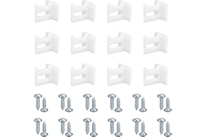 Tinoaly 12pcs N7015 Pocket Door Guide, Plastic Door Bottom Guide Kits with 24 Mounting Screws Durable Hardware for Sliding Closet Floor Track System (White)