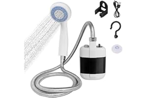 BOSTEU Outdoor Shower with 1800mAh Rechargeable Battery Waterproof Handheld Water Pump with Hose for Camp, Hiking, Car Washing, Pet Bath