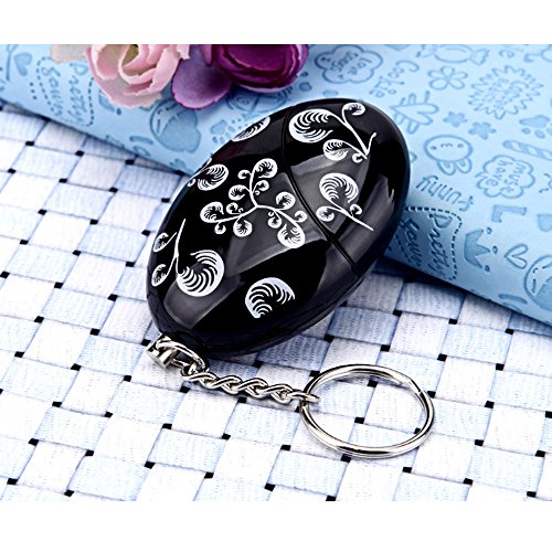 Eastlion Notfall-Alarm 120db Polizei Stärke Keychain Key Ring Blume schwarz - 3
