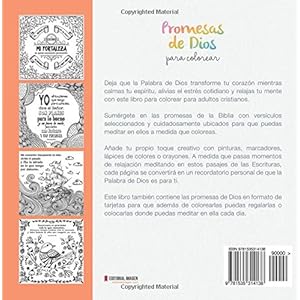 Promesas de Dios para Colorear: Medita en verdades bíblicas mientras expresas tu creatividad