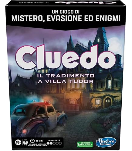 Hasbro Gaming Cluedo: Tradimento In Villa – Gioco Da Tavolo Investigativo Per Famiglie, Escape Room, 1-6 Giocatori, Da 10 Anni