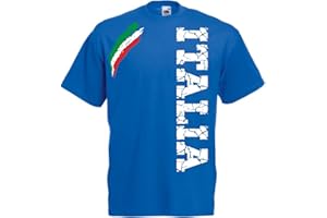 Vestipassioni t-Shirt Italia Anche per Bambini Europei Calcio Verticale