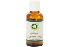 Abedul alquitrán aceite esencial | Betula alba | Aceite alquitrán abedul | Para pelo | 100% natural puro | Vapor destiló | Grado Terapéutico | Birch Tar Essential Oil | 50ml | 1.69oz By R V Essential