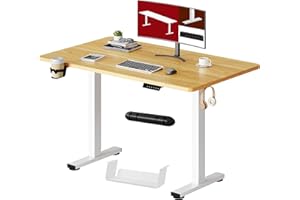 ‎SANODESK SANODESK Höhenverstellbarer Schreibtisch mit KOMPLETTER TISCHPLATTE, Ergonomischer Standing Desk, Computertisch mit Memory-Funktion für Homeoffice, 110 x 54 cm, ahorn
