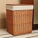 Produktbild bagehua Rattan Korb der schmutzige Kleidung Korb mit großer Wäschekorb mit Korb mit Bezug Stoff Wäschekorb für Umweltschutz, Tuba, braun