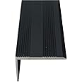 Grandismo® 3ft - Stair Edging - Self Adhesive Stick Down - Edge Nosing Tread Strip - Tile/Laminate/Wood Aluminium to Vinyl - Threshold Metal Door Trim - Black