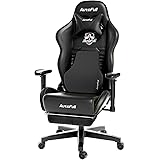 AutoFull Sedia Gaming Ergonomica Sedie da Ufficio Girevole Pelle PU Poltrona Ufficio da Scrivania, Altezza e Inclinazione Reg