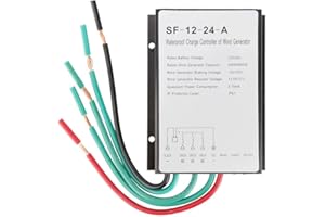 BORDSTRACT Regolatore Turbina Eolica 12v/24v 300w/600w Regolatore Carica per Generatore Eolico Impermeabile con 3 Indicatori LED per Piccola Centrale Solare, Lampione Solare, Energia Eolica