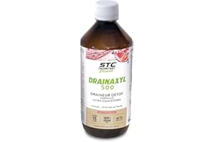 STC NUTRITION - Drainaxyl 500 - 4 actions : Brûle-graisses, Digestion ventre plat, Circulation jambes légères, Drainant, Détoxifiant - 23 Extraits de plantes dont Elim'Real® - Goût fruits rouges-500ml