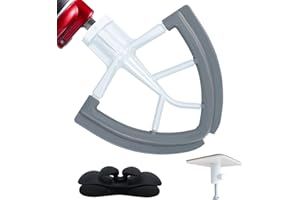 OUDIZZ Mezclador de borde flexible para Kitchenaid Batidora de Pie, accesorios de mezclador vertical de cabeza inclinada de 4.5-5 QT, de batidora de silicona flexible