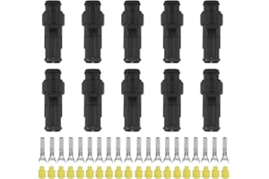 HILILAND 10 Sets 2 Pin Way Car Waterproof Electrical Wire Connector Plug Male Female Terminal Socket for Motorcycle Scooter Truck Boats