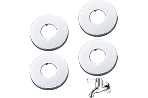 Hugwish Pokrywa rury prysznicowej kranu 3/4 cala 27 mm x 70 mm x 10 mm wysokości 4 szt., chromowana pokrywa kranu ze stali nierdzewnej 26 mm do otworu ściennego rury prysznicowej (27 mm x 70 mm x 10