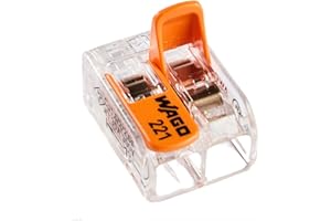 WAGO 221-612 Borne de connexion WAGO-COMPACT 221-612, 2 fils avec levier de commande jusqu'à 6 mm2