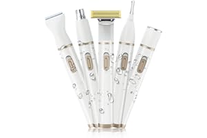 DIOCHE 5-in-1-Elektrorasierer für Frauen Geringer Schmerzloser Körper-Haarentfernungs-Geräusch-Körper-Epilierer Damen-Rasierer-Set für Gesicht Nase Haare Augenbrauen Ganzen Körper