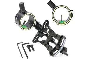 HNZMDY Mira de Arco Compuesto 1 Pin Bow Sight 0.019" Fiber Optic Pins Vista de Arco Micro Adjust Miras con Sight Light para la Práctica del Tiro al Blanco