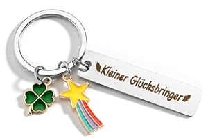 Hightopup Schlüsselanhänger Glücksbringer Beste Freundin Geschenke Geburtstagsgeschenk Geschenkideen für Weihnachten Neuesjahr Schlüsselanhänger Viel Glück Kleeblatt Schlüsselanhänger