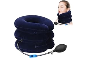 WAYMAYTECY Cervical Neck Traction Device, Verstellbares Nackenmassagegerät, Marineblau Hals Zugvorrichtung, Nackenstütze, Nackenkissen für die Entlastung der Halswirbelsäule Druck, Kopf-und Nackenstrecker