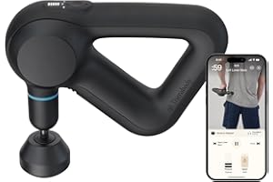 Theragun Prime Quiet Deep Tissue Therapy Massage Gun - Bluetooth Enabled, Electric Percussion Massage Gun & Personal Massager for Pain Relief in Neck, Back, Leg, Shoulder and Body (Black - 5th Gen)