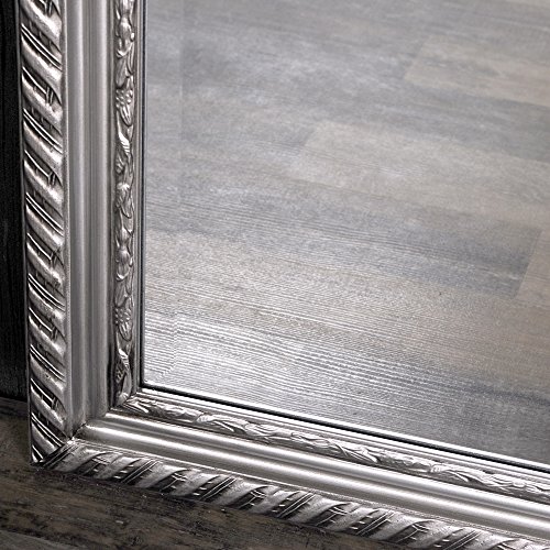 WANDSPIEGEL BAROCK SILBER ANTIK DESIGN SPIEGEL Stripe 160x60cm MIT HOLZRAHMEN - 5