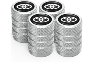 ACHARD für Toyota Ventilkappen, Reifen Ventilkappen für Toyota Avalon Camry Prius Avalon Corolla RAV4 Highlander,Ventilkappen mit Dichtung für stabilen Reifendruck, Autoventil Kappe, Auto Zubehör, Silber