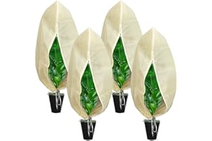 Cappuccio Protezione Piante, EBKCQ 4 Pezzi Telo Protezione Piante, Telo Tessuto Non Tessuto, Telo Antigelo Piante Protezione Antivento Traspirante Telo di Protezione Antigelo per Inverno, 80 x 100CM