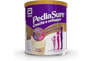 PEDIASURE Crescita e Sviluppo Integratore Alimentare per Bambini, Multivitaminico con 27 Vitamine e Minerali e Proteine, da un Anno in Su, Confezione 400g, Gusto Vaniglia