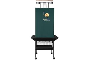 Colorday Good Night Bird Cage Cover for Large Bird Cage with Play Top (61", Green)