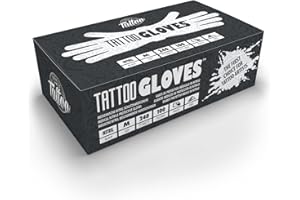 believa Tattoo Nitril Einweghandschuhe Schwarz, 100 Stück Latex- & Puderfrei in M