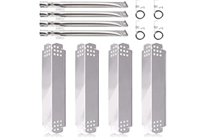 HIORUCET Grill Replacement Parts for Nexgrill 4 Burner 720-0830H, Nexgrill 720-0888, 720-0888N, Grill Burner Tubes, Heat Shield Tent Plates and Grill Igniters Replacement Kit for Home Depot Nexgrill 720-0830H.