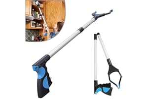 XEMZ Grabber Reacher Tool, 33" Foldable Extender Gripper Tool Claw Garbage Picker, Elderly Disabled Handicap Arm Extension Reaching Assist Tool, Ergonomic Heavy Duty Handle Trash Reacher Pick up Tool (1)