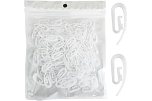 Magnesis White Plastic Curtain Hooks (105 Pack, 2.8x1.2cm)