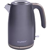 BergHOFF Gem Pearl 1, 7 L Su Isıtıcı &ndash; 2200 W Paslanmaz &Ccedil;elik G&ouml;vde | Gri Gold