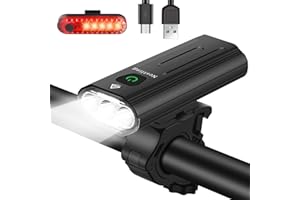 Nestling®Bike Light Set,3000 Lumens USB Rechargeable Bicycle Lights,5 Modes Waterproof LED Headlight Mountain Bike Light,Safety & Easy Mount Cycling Front Light & Rear Light
