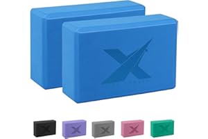 XN8 Sports Yoga Blocks Set of 2 High-Density Lightweight EVA Foam Yoga Brick For Deepen Poses Flexibility Pilates Strength Fitness Stretching Firm Sturdy Non-Slip Yoga Block