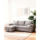 LIVAN HOME - Sofa Bed with Reversible Chaise Longue and Ivy Storage