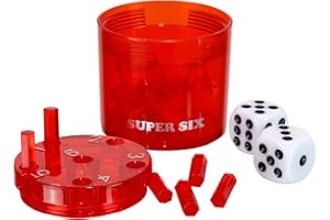 BestSaller 3011 ABS Family Super Six Travel Game, Mały, 5 x 5 cm, Czerwony, Ø 5 cm