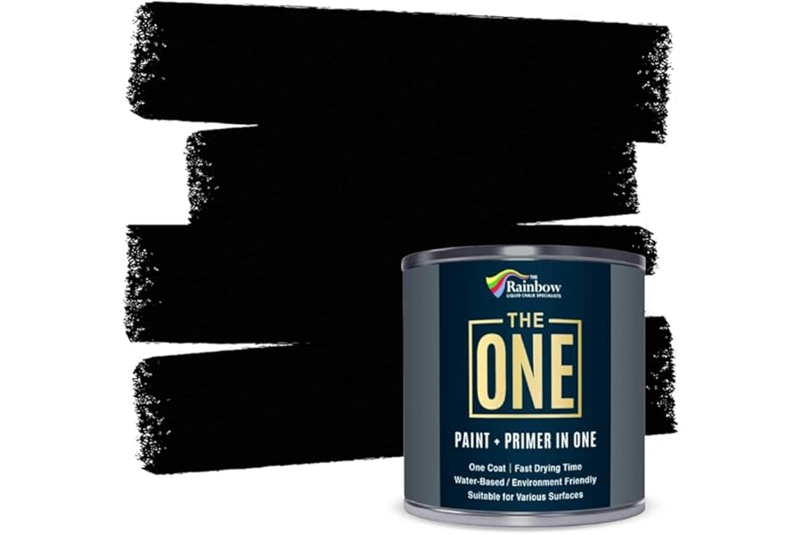 THE ONE All-In-One Paint & Primer - Black Matt, 250 ml | Multi-Surface 1 Coat Formula | Easy Indoor & Outdoor Decorating for Home & Garden Walls, Floors & Furniture | Durable, Water-Based & Low VOC