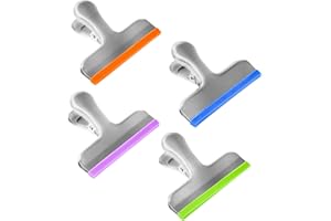 Coideal 8-pak torba do przechowywania żywności klipsy uszczelniające stal nierdzewna z gumowymi krawędziami, 7,5 cm szerokości duża wytrzymała szczelna szczelność szczelna torba zamrażacz zaciski uchwyt do kuchni biura