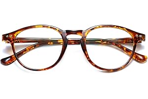 Dollger Blaulichtfilter Brille Computerbrille ohne sehstärke Anti-Blaulicht Klassische Rund Frame Gaming Brille für Damen Herren Schwarz