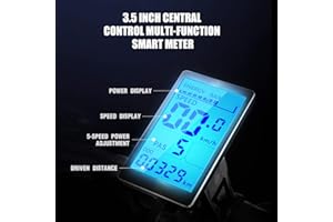 GUNAI Affichage du vélo électrique, Indiquant la Tension, la Vitesse, Le Temps de Conduite, Le Niveau de la Batterie